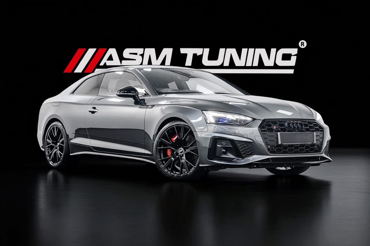 Colecție Carbon & Performanță Audi A5/S5 B9 Audi S5 B9 echipat cu piese tuning din carbon – splitter frontal, difuzor și eleron by ASM Tuning