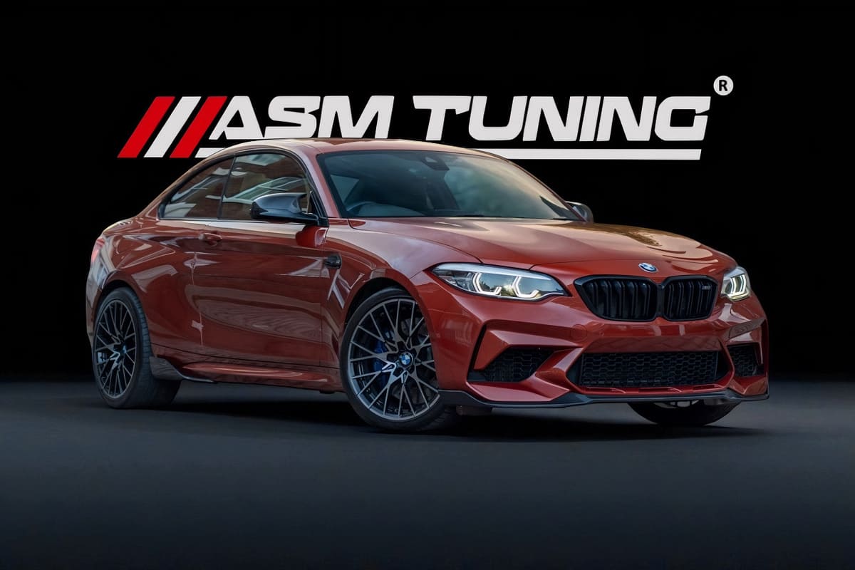 Colecție Carbon & Performanță BMW F87 M2 BMW M2 F87 cu splitter carbon, difuzor și eleron ASM Tuning – colecție performanță