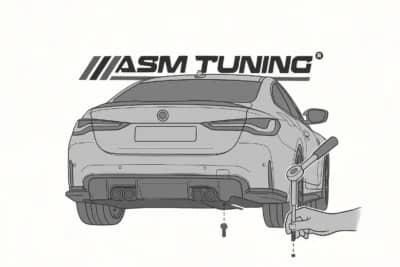 Demontare șuruburi laterale difuzor spate BMW – Ghid instalare ASM Tuning România