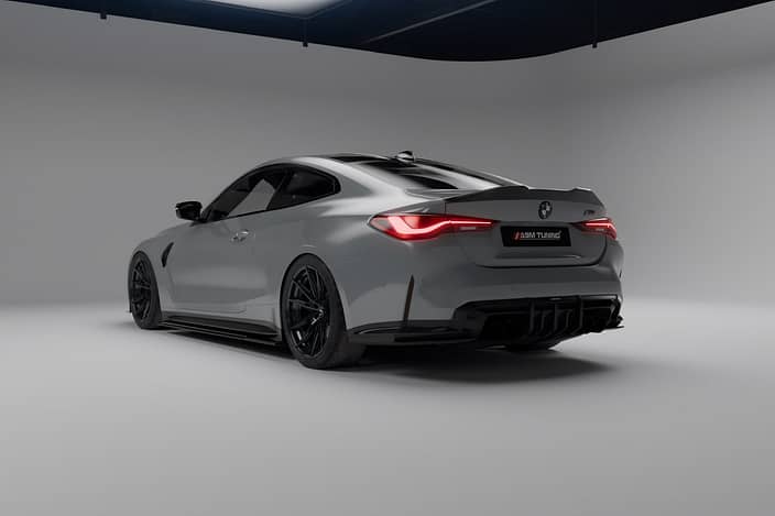 Comparatie vizuala intre body kit din carbon autentic si kit din plastic ABS, kit carbon BMW G82 M4 ASM
